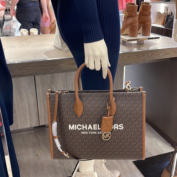 Michael Kors "Mirella" MD EW Tote Brown Shoulder Bag - 35F2G7ZT2B - Picture 15 of 16